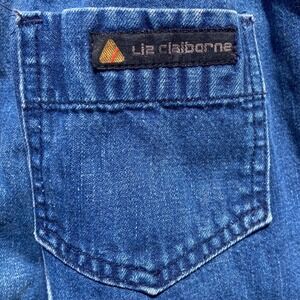 Vintage 80s 90s Liz Claiborne Elastic High Waist Pull‎ On Denim Pants 25 26 27